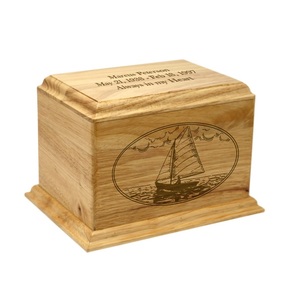 Elegante urna de madera para cenizas humanas con grabado personalizado, urna de madera para cremación, artículos funerarios de madera. - Product Image 1
