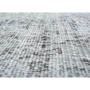 Tapis en laine noués à la main gris et noir vintage pour la maison - pour salon, couloir, médaillon, rectangle, abstrait, fait main, adolescents - Product Image 3