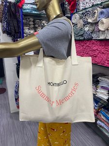 Haute qualité mode toile sac de plage coton sangle imprimé Shoppers poignée-toutes sortes sacs Shopper fabricant direct - Product Image 4