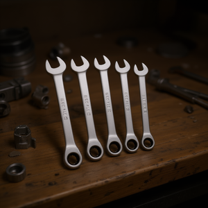 Juego de 5 Llaves Combinadas de Trinquete Planas, Producto Usag - Product Image 3