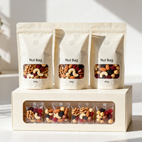 Sachet Doypack Brillant Personnalisé avec Logo Imprimé, Écologique, pour Snacks à Base de Noix, avec Fermeture Éclair Réutilisable et Fenêtre – Fabrication OEM