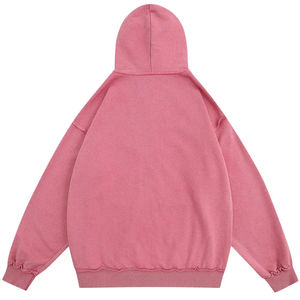 เสื้อมีฮู้ดสำหรับผู้ชายเสื้อครอปปักลายแบบฮิปฮอปทรงหลวมมีซิปโอเวอร์ไซส์ - Product Image 3