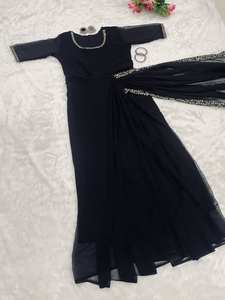 Vestido de encaje bordado de diseñador Saree Vestido de encaje bordado Saree - Product Image 4