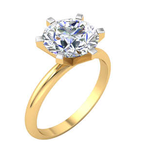2.1Cts แหวนดีไซน์คลาสสิกสีทองล้วน18K สำหรับผู้หญิงเทียบกับความคมชัดของแล็บสีสดใสรับการรับรองสำหรับงานแต่งงาน - Product Image 1