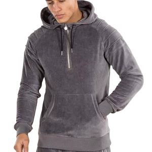 Chándal de terciopelo y algodón para hombre, chándal de terciopelo, ajustado, liso, venta al por mayor - Product Image 2