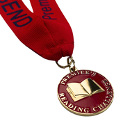Medalla de Esmalte Suave de Metal Personalizada para Premio Escolar de Desafío de Lectura