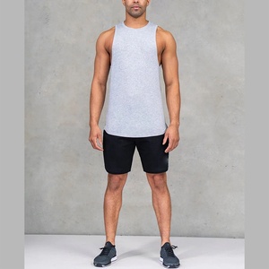 Camiseta sin Mangas Deportiva de Diseño al por Mayor, Corte Regular, Estampado Liso con Logotipo, Cuello Redondo, Dobladillo Curvo, Algodón y Elastano para Hombre - Product Image 5