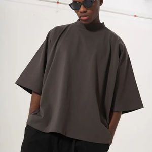 เสื้อยืดสำหรับผู้ชายโอเวอร์ไซส์ผ้าคอตตอนผ้า100% ครอปไซส์ปรับแต่งได้ไซส์ใหญ่พิเศษ - Product Image 2