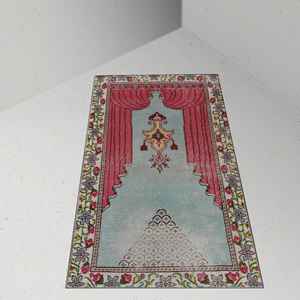 Vintage Pattern Rug, Soft Prayer, Muslim Rug, Oushak Rug, Turkish Rug, Gift For Muslim,With Pile Soft Rug - Product Image 2