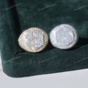 Bague Chevalière Hexagone de Luxe Entièrement Glacé Diamants Moissanite VVS de Haute Qualité Certifié Micro Pave Normes GRA - Product Image 6