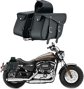 กระเป๋าอานมอเตอร์ไซค์หนังสีดำความหนาแน่นสูง - Product Image 3