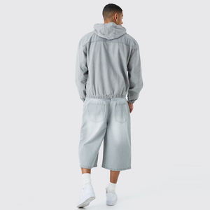 Sweats à capuche en jean Streetwear de haute qualité avec logo personnalisé/Nouvelle mode pour hommes Style Denim Jean sweats à capuche respirants - Product Image 2