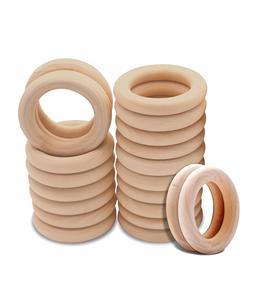 Anneaux en bois de 55mm pour l'artisanat, 20 pièces, anneaux en macramé, lisses et inachevés, durables et légers, pour la fabrication de bijoux et de bricolage - Product Image 1
