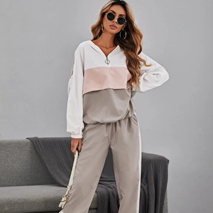 Womens Slim Fit Tracksuit Two Piece Jogging <b>Suit</b> Zipper <b>Jacket</b> and Pants Sportswear Training Outfit Wholesale Custom Logo - Product Image 1