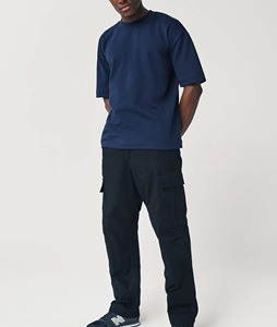 Venta al por mayor de calidad de Exportación personalizada de marca último diseño azul marino Smart Relaxed Fit camisetas de hombre - Product Image 2