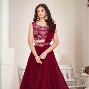 ARTRIDHS Sana estilo tradicional Reversible Georgette Lehenga Choli con ajuste suelto para bodas y ocasiones Diwali - Product Image 1