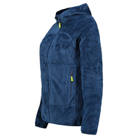 Veste en laine à capuche pour femme avec fermeture éclair intégrale et poignets extensibles, écologique, respirante, coupe-vent, doublure en lin pour l'hiver