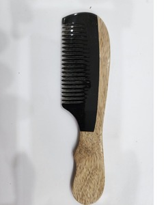 Antique Design Hair Comb With Handle Mini Vintage Handmade Bridal Feather Hair Comb with Natural Horn Elegant Indian Pocket Size - Product Image 4