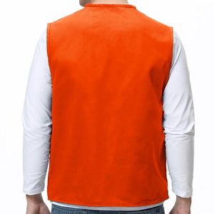 Chaleco informal sin mangas personalizado para hombre al por mayor con múltiples bolsillos de algodón y poliéster para hombre, chaleco cargo de color sólido - Product Image 2