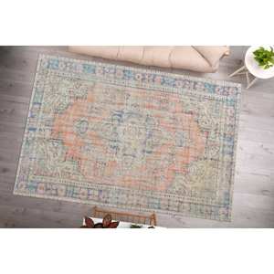 Printed <b>Rug</b>: Modern Hallway <b>Rug</b>, <b>Purple</b> <b>Rugs</b>, Oushak Turkish Salon Decor,Nonwoven Soft <b>Rug</b> - Product Image 1