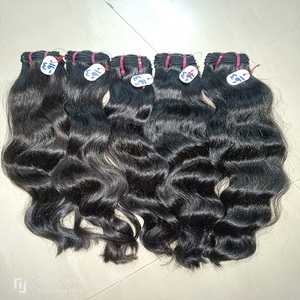 Extensión de tejido de cabello virgen Remy indio de alta calidad Material de cabello humano de trama de máquina ondulada profunda - Product Image 4