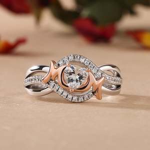 Bague en argent sterling Jeulia Mother Love Heart avec diamant - Cadeau romantique pour maman - Product Image 5