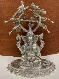 Árbol Chapado en plata hecho a mano con Ganesha, 17 pulgadas, para decoración y regalo, novedad - Product Image 3