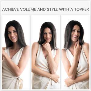Extensions de cheveux Scalp Topper pour femmes, base en soie et 100% cheveux humains - Product Image 3
