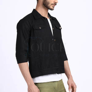 Veste en jean décontractée unie pour homme 2025 – Printemps, imperméable, respirante, écologique, 100 % coton, style streetwear, service OEM - Product Image 3