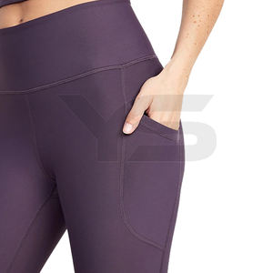 Pantalon de fitness de gymnastique taille haute avec logo personnalisé pour femmes, pantalon de yoga long à séchage rapide, leggings décontractés de couleur unie respirants - Product Image 3