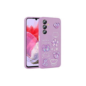 Premium Purple Embossed Figure Liquid Silicone Case for Samsung for Galaxy M34 5G Plus High Quality Glossy <b>Phone</b> Cover Boxed - Product Image 1