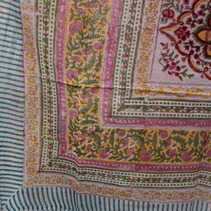 Hot Selling Craftjaipur Handmade Floral Head Scarf <b>Women's</b> Cotton Sanganeri Block Printed Sarong Leaf Beach Traditional <b>Shawls</b> - Product Image 4