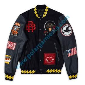 Venta al por mayor de invierno bordado Chenille parches Varsity Jacket logotipo Premium personalizado 100% poliéster OEM Etiqueta Privada pedido al por mayor - Product Image 2