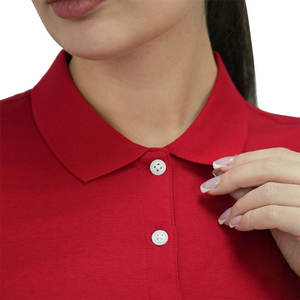Custom Logo High Quality Breathable 100% Cotton Short Sleeve Casual Sport Slim Fit Women Polo Shirts Uniform for Wholesale - Product Image 3