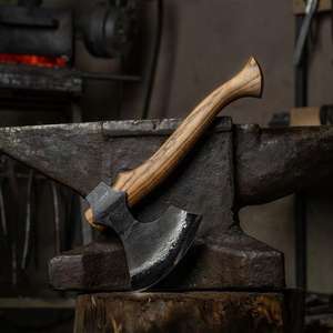 Handmade Custom DIY Industrial HC 5160 Carbon Steel Viking <b>Axe</b> Head Rose Wood <b>Handle</b> Splitting <b>Axe</b> Long Bushcraft Hatchet OEM - Product Image 1