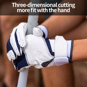 Gants de frappe de baseball en cuir, qualité professionnelle, légers, design de paume absorbant les chocs pour les frappeurs, ajustement souple et flexible - Product Image 4