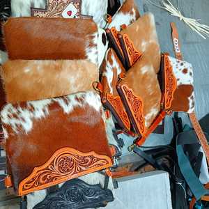 Sac bandoulière en cuir de vachette de haute qualité, style bohème, fait main, écologique, avec fermeture éclair, style western, Rodeo International - Product Image 6