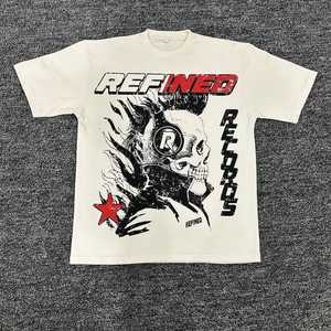 Camiseta de algodón con estampado gráfico DTG para hombre, ropa de calle personalizada, suministro de fábrica OEM, Material cómodo de manga corta a la moda - Product Image 5