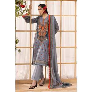 Ensemble de costume en tissu imprimé non cousu gris pour femmes, 3 pièces - Product Image 6