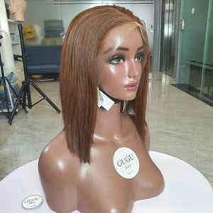 Perruques en cheveux humains vietnamiens bruts doublement étirés Extensions de cheveux vierges lisses Couleur brune Style ondulé profond Fournisseur de haute qualité - Product Image 2