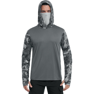 Camisas de Pesca con Capucha para Hombre, Hechas a Medida, Sublimadas, con Protección Solar UPF 50, de Poliéster/Algodón, Transpirables y de Secado Rápido - Product Image 1