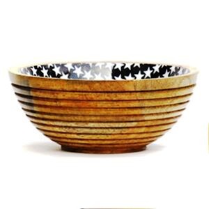 Bol de service écologique en résine mouchetée orange, base marron, vaisselle artisanale, vaisselle de cuisine haut de gamme, vaisselle de fête, art moderne indien - Product Image 3