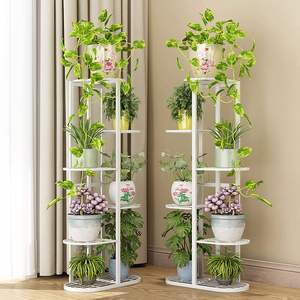 Soporte náutico para plantas de montaje en suelo, 6 estantes escalonados, 7 macetas, soporte para macetas, estante de almacenamiento para jardín interior y exterior - Product Image 3
