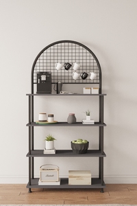 <b>Kitchen</b> Stand <b>Shelving</b> <b>Unit</b> with Microwave Stand, Coffee Maker Organizer and Grid Back Panel <b>Kitchen</b> Rack with Microwave Stand - Product Image 4