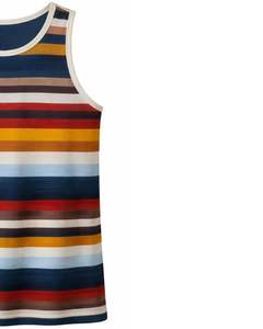 Camiseta sin mangas a rayas multicolor personalizada para hombre, chaleco informal de verano, tela suave, elástica y transpirable, ropa de gimnasio, venta al por mayor personalizada - Product Image 3