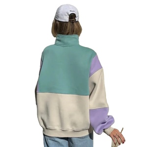 เสื้อสเวตเตอร์มีฮู้ดแขนยาวสีตัดกันแนวยุโรปอเมริกัน - Product Image 4