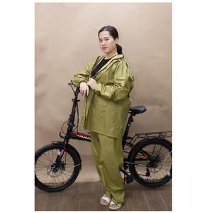 เสื้อกันฝนสำหรับผู้ใหญ่เสื้อแจ็กเก็ตและกางเกง190T ผ้าไนล่อนพีวีซีสำหรับเพศทั่วไป - Product Image 2