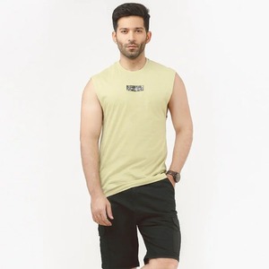 Camiseta sin mangas de algodón 100% para todas las estaciones con estampado de logotipo personalizado OEM para hombre, ropa de gimnasio de talla grande para Fitness - Product Image 5