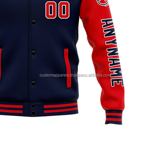 Chaqueta Varsity Personalizada de Lana de Alto Rendimiento, Tejido de Cuero y Cuello Levantado, Bordado, Decoración con Logotipo Frontal, Diseño de Atleta - Product Image 6