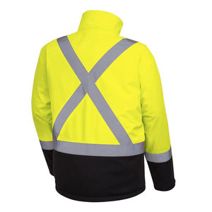 Hot Sale ANSI Class 1 New Design Softshell <b>Safety</b> Jacket with Reflective Tape Waterproof & Windproof HI Vis Customizable Logo - Product Image 2